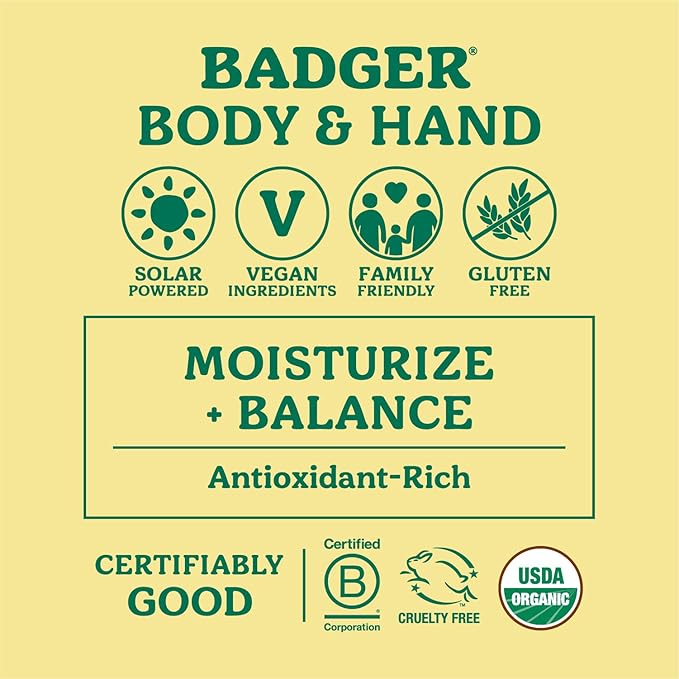 Badger Lavender Massage Oil, 100% Organic Massage Oil, Relaxing & Moisturizing Pure Aromatherapy Oils of Lavender, Bergamot & Balsam Fir, 4 fl oz Glass Bottle