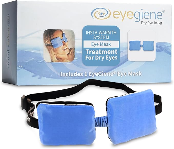 EyeGiene Mask - Self Heating Eye Mask – Warm Compress for Eyes, Multi-Use Heat Treatment for Dryness, Fatigue, Styes, Blepharitis, Portable Heated Eyemask for Dry Eyes Adjustable Strap, 1 Eyemask