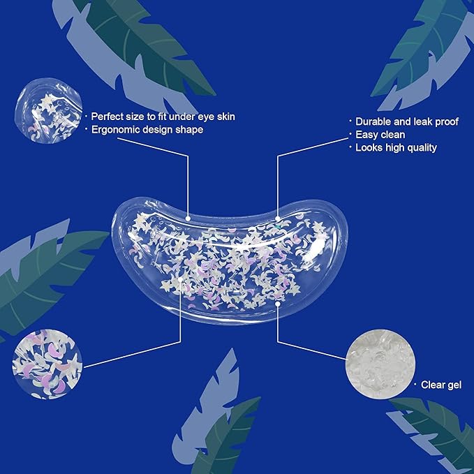 Gel Ice Pack Reusable Cooling Pads and Under Eye Patches, Hot & Cold Eye Treatment Pack for Redness and Pain Relief