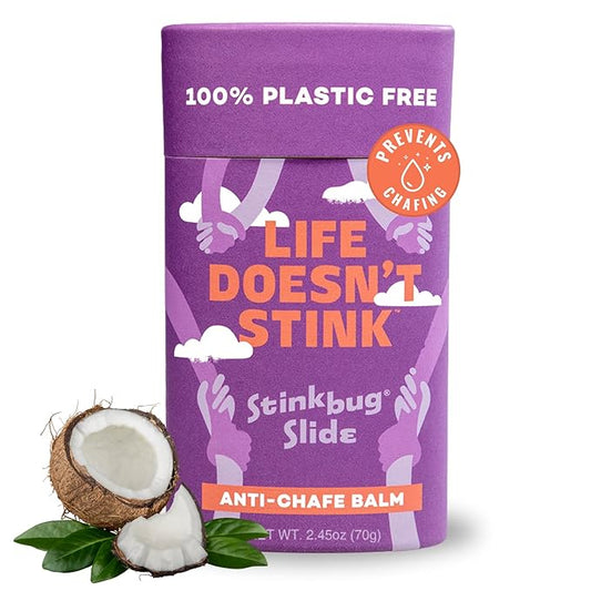 Stinkbug Naturals Organic Plastic Free Anti-Chafe Balm Stick, 100% Natural Ingredients, Aluminum Free Packaging, 2.45 Ounce Pack of 1