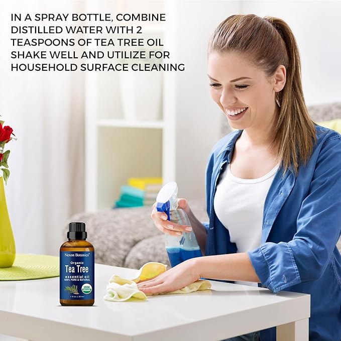 Organic Tea Tree Essential 30 ml – Pure, Natural Melaleuca Alternifolia Essential Oil for Skin, Face, Scalp, Aromatherapy & Diffusers – Nexon Botanics