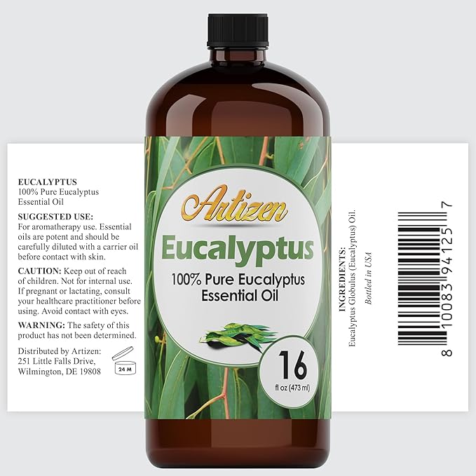 Artizen Eucalyptus Oil Bulk 16oz - Natural Scent for Candles, Diffusers & Aromatherapy