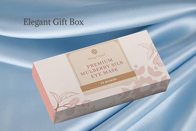 Premium 25 Momme Mulberry Silk Eye Mask for Sleeping (Frosty Blue)