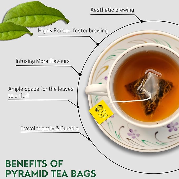Tealeaf & Co. Pure Chamomile Herbal Tea - Organic Chamomile Tea Bags Blended with Fresh Herbs - Contains Low Caffeine - Gluten Free - 100 Teabags (7.055oz/200gm)