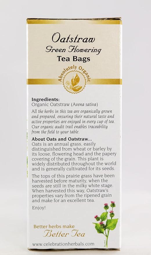 CELEBRATION HERBALS Organic Oatstraw Green Flowering Tea, 24 CT