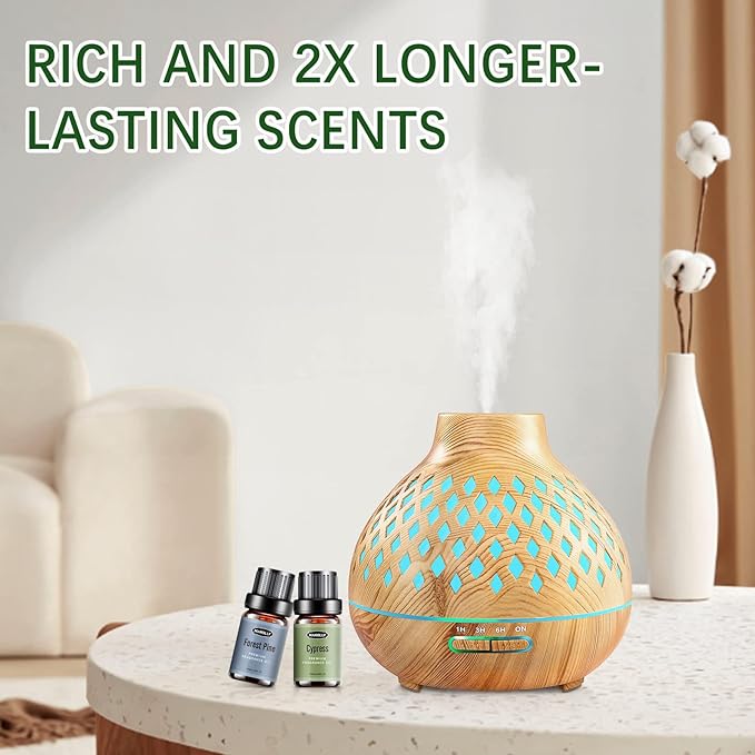 Woody Essential Oils Set, Woody Scents Fragrance Oil Aromatherapy Essential Oils Kit for Diffuser (6x10ML) - Sandalwood, Cedarwood, Teakwood, Agarwood, Cypress, Forest Pine Aromatherapy Oils