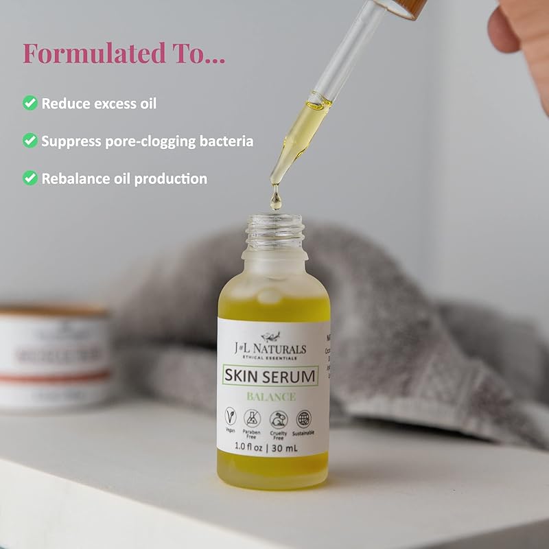 J&L Naturals | Face & Body Oil for Oily, Sensitive, Dry, Combination, Mature, & Dull Skin Types | With Jojoba Oil, Grapeseed Oil, Sunflower Oil, & More (1 Fl Oz (Pack of 5), Variety)