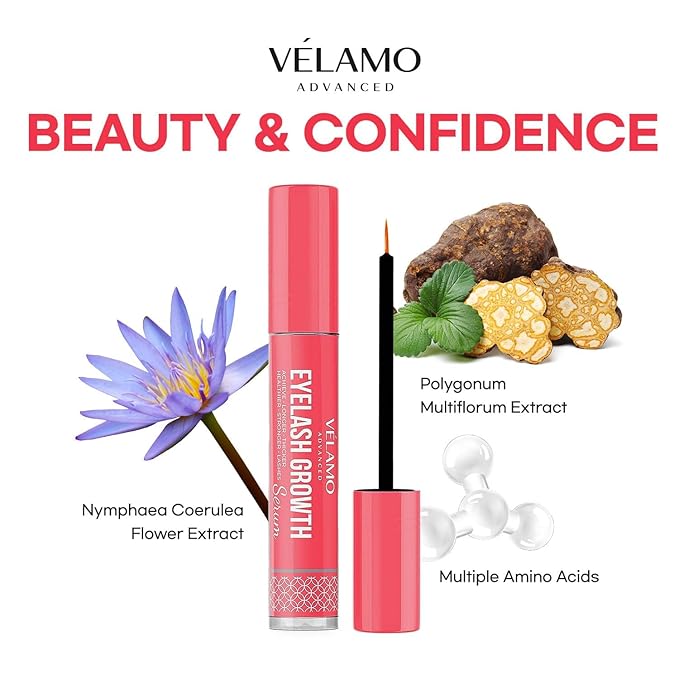 Eyelash Growth Serum, Lash Serum for Eyelash Growth, Eyelash Serum to Grow Lashes in 3-4 Weeks, Lash Growth Serum & Brow Growth Serum for Longer, Thicker, and Fuller Eyelashes, 5ML