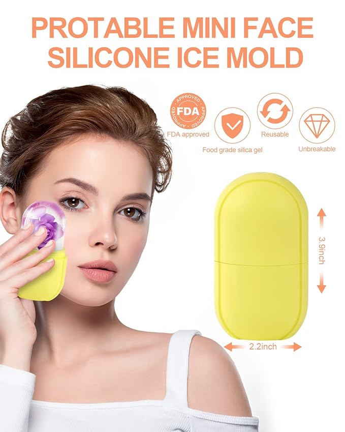 Ice Roller for Face & Eye, Beauty Facial Ice Holder Mold Face Puffiness Relief Massage Skin Care Tools for Brighten Lubricate Shrink Pores Remove Fine Lines