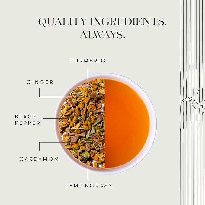 Luxmi Estates - Turmeric Time-Out - Organic Ginger Turmeric Tea - 50 Tea Bags | With Organic Turmeric, Ginger, Cardamom, Black Pepper | Great for Immunity and Healthy Response to Inflammation