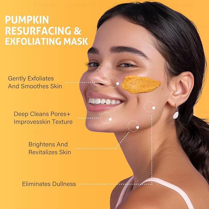 Pumpkin Enzyme Face Mask Skincare| Brightening Exfoliating Facial Mask For Dead Skin,Dullness Dark Spots, Uneven Skin Tone,Large Pores and Brightens Skin,Gift for Him & Her,100g/ 3.52 oz