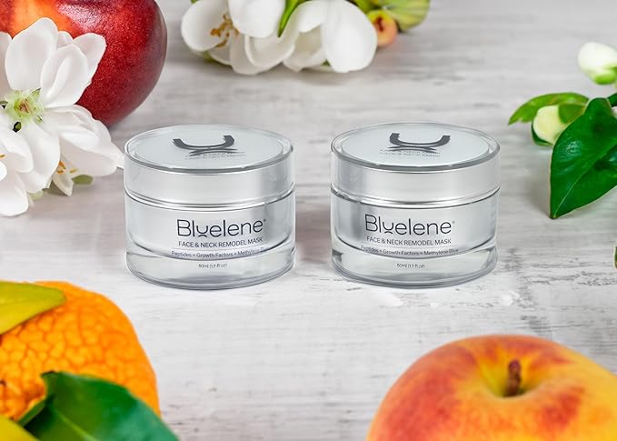 Face and Neck Remodel Mask with Methylene Blue, Growth Factors, Advanced Peptides, Niacinamide, Cork Oak, Linseed, and Edelweiss (50ML). Suitable for Sensitive Skin.