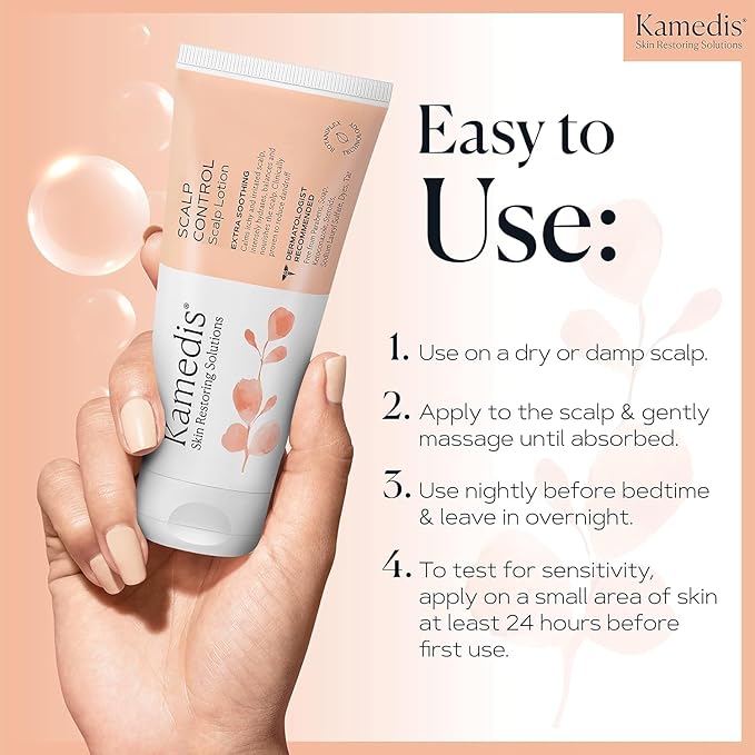 KAMEDIS Moisturizer Leave-On Botanical Scalp Lotion. For Dandruff, Dry, Itchy, Flaky and Sensitive Scalp Skin. Over-Night Head Mask, Parabens Free. 3.38 Fl Oz. (Scalp Lotion (2pk))