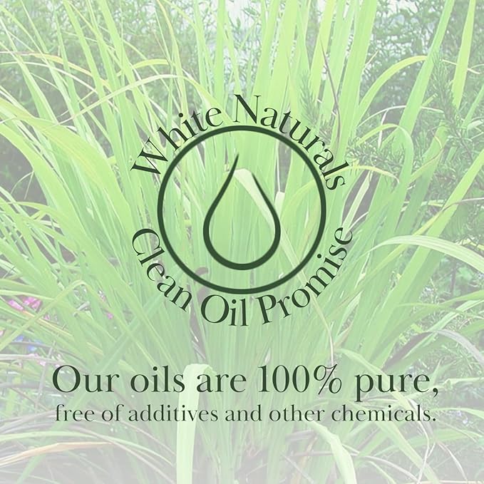White Naturals Palmarosa Essential Oil – 100% Pure & Natural Palmarosa Oil, Floral & Fresh Aroma, Ideal for Aromatherapy, Skin Care & DIY Beauty, 1oz