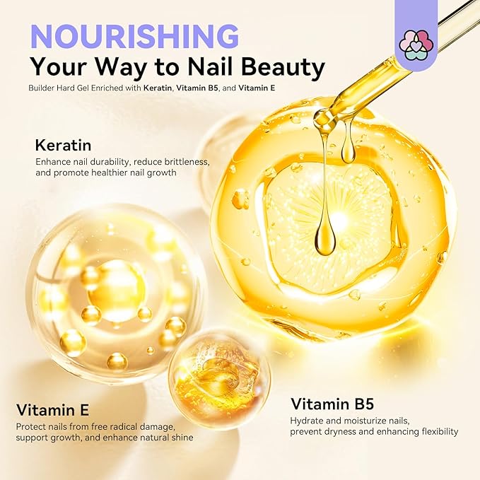 SAVILAND Natural Cuticle Oil Pen: 50g Clear Builder Nail Gel 12PCS Revitalizing Cuticle Oil with Vitamin E For Repair Cuticles Softener Nail Strengthener Protector for Damaged Skin Thin Nail