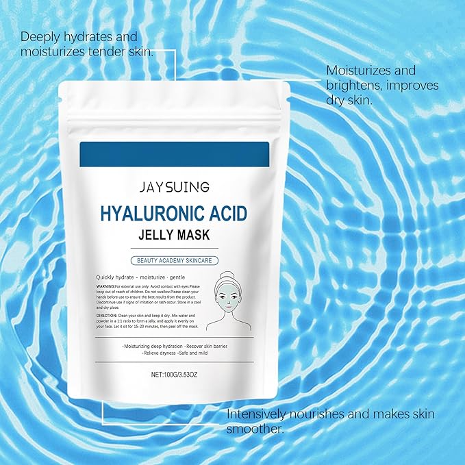 Hyaluronic Acid Powder 100g - Low Molecular Weight, Vegan & Cosmetic Grade, Water-Soluble Hydrating Ingredient for DIY Facial Serums, Moisturizing & Smoothing Skin (1PC)