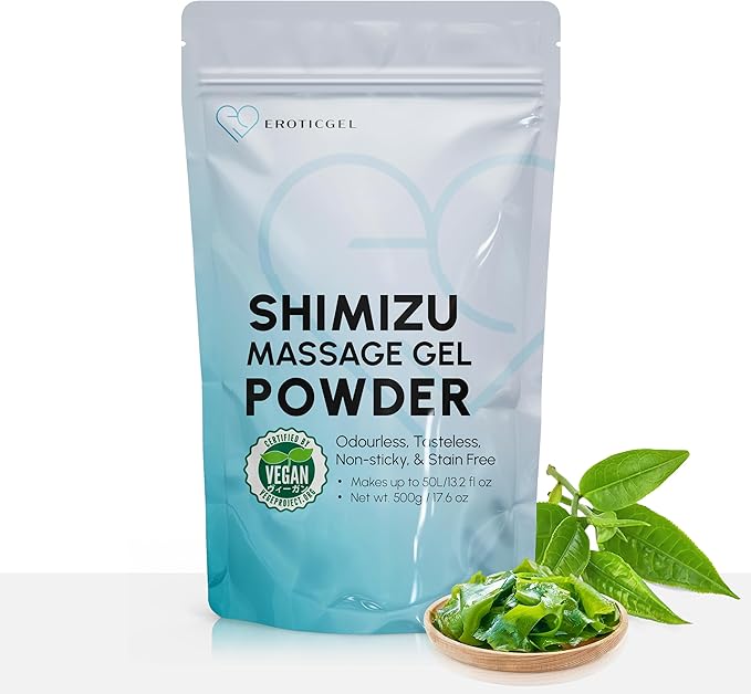 Nuru Massage Gel Therapy Powder 500g | Seaweed & Green Tea | Made in Japan | Paraben & Glycerine Free | Makes 13.2 gal