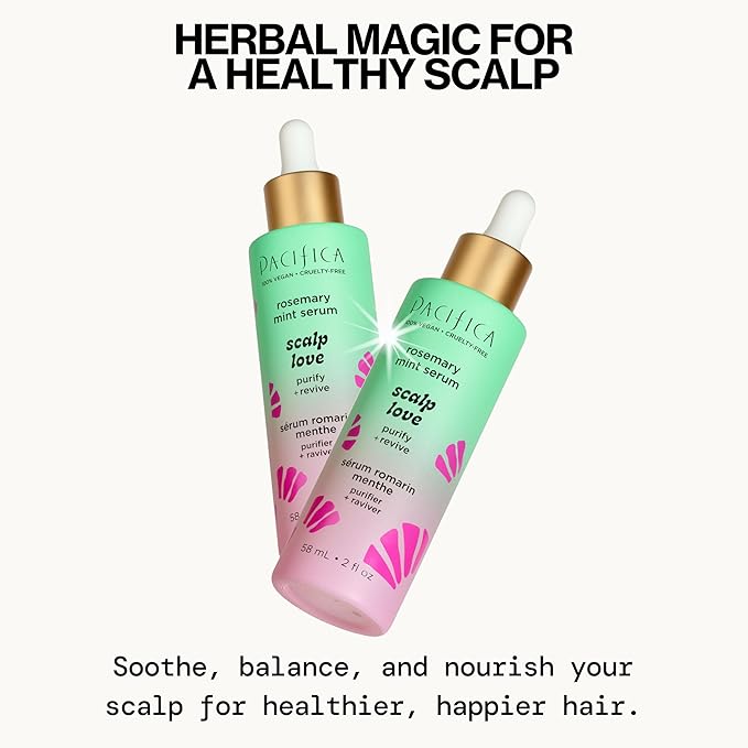 Pacifica Scalp Serum – Rosemary Mint Scalp Love Serum - Scalp Treatment for Dry Itchy Scalp w/Witch Hazel for Scalp Detox & Moisturizing, Vegan & Cruelty-Free, 2 oz
