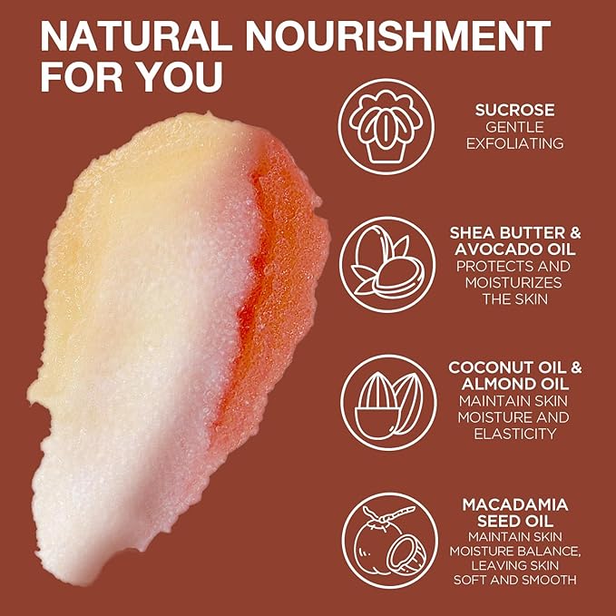 Brown Sugar Scrub, Sugar Scrub For Body, Exfoliating Body Scrub For Smooth And Moisturized Skin, Natural Gifts For Women, 9.52oz