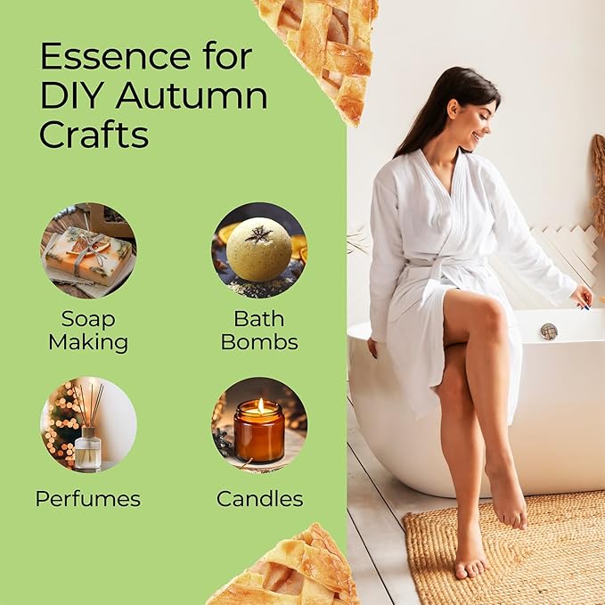 Good Essential Professional Apple Pie Fragrance Oil 10ml for Diffusers, Candles, Soaps, Lotions, Perfume, 0.33 fl oz