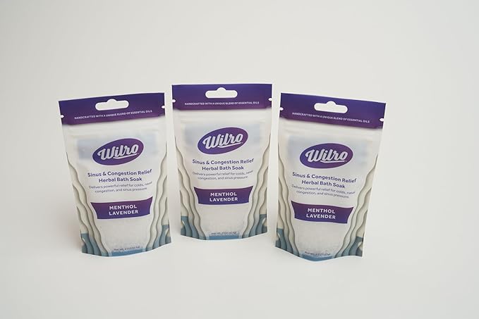 Wilro Soothing, Aromatic Bath Salts, 3 Pack, Menthol Lavender