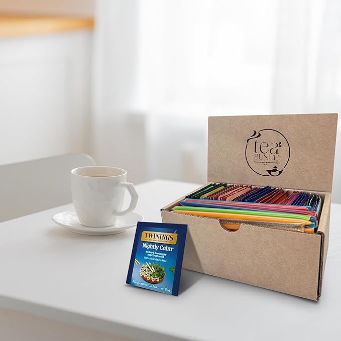 Tea Bunch Twinings 48 Tea Bags Herbal Variety Pack – 12 Herbal Flavors with 20 Honey Sticks, Perfect Tea Gift Set for Any Occasion