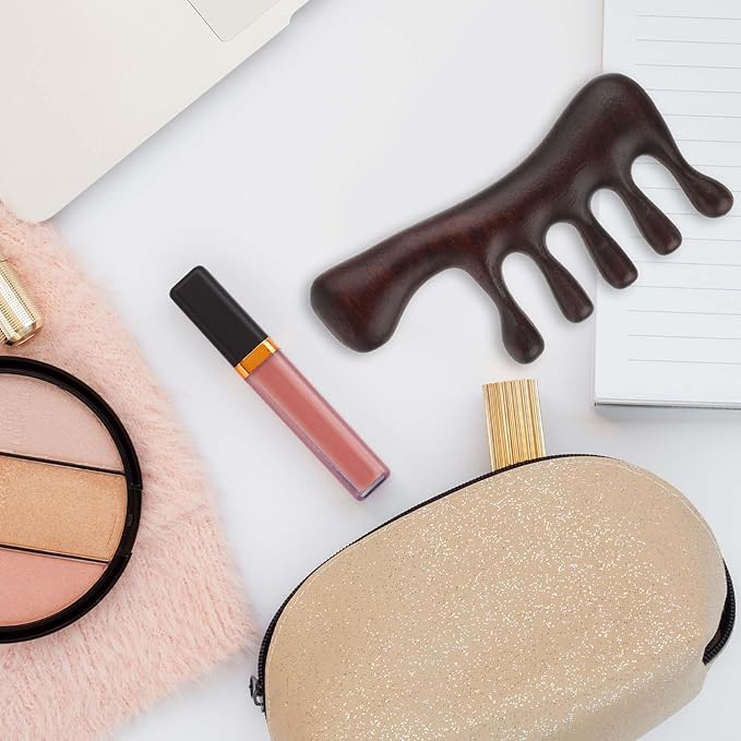 Scalp Gua Sha Comb, Loc Comb for Retwist, Scalp Massage Comb, Wooden Massage Head Comb, Wide Tooth Sandalwood Hair Comb, Wooden Scalp Massager Comb for Women, Men