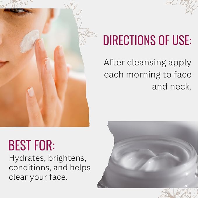 Vitamin C Day Cream for Face and Neck with Chamomile Flower Extract, Manuka Honey & Sweet Almond Oil | Plant Based Formula | Carefully formulated to keep your skin young and healthy!