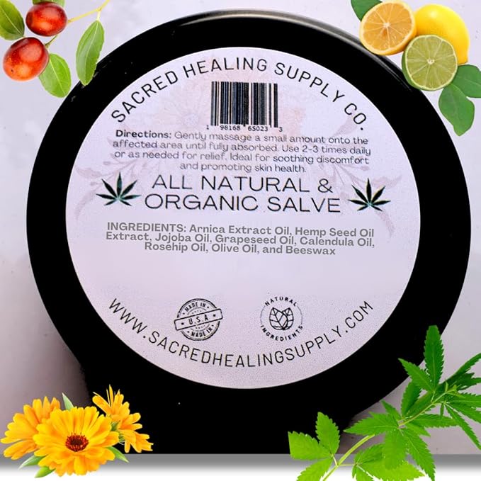 Sacred Healing Arnica, Hemp & Botanicals Soothing Balm, Maximum Strength, 2 fl oz
