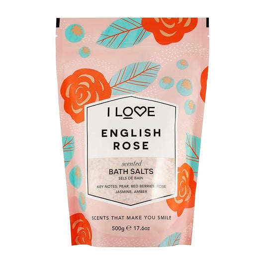 I LOVE Violet Dreams Bath Salts - Calming Bath Soak with Violet and Rose Fragrance - Relaxing Bath Salts for Sleep - Skin-Softening Formula - 17.6 oz