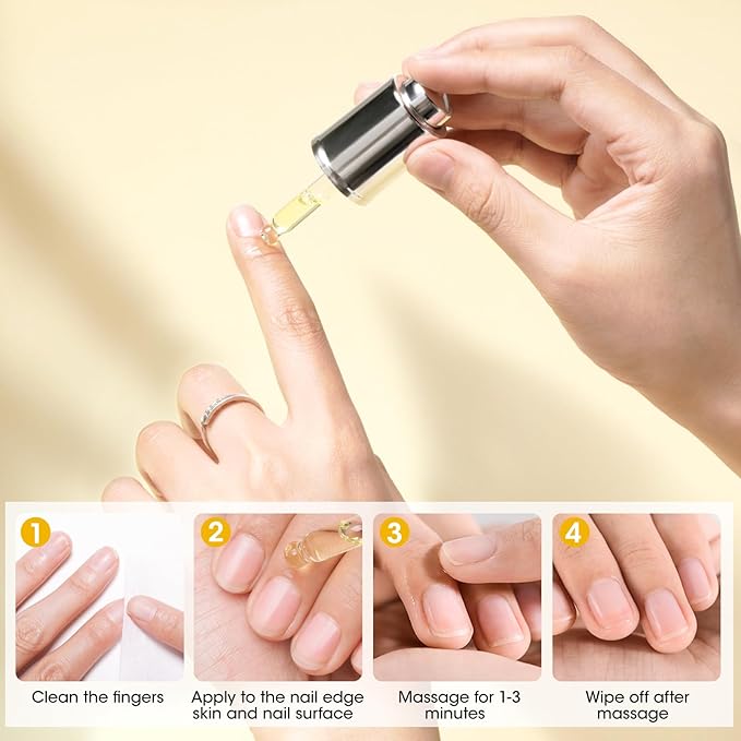 Gellen Nail Oil For Growth and Strength, Vitamin E Nail Cuticle Oil Moisturizer Strengthener Skin Cuticle Nail Care Nourishing Oil for Hydrating, Moisturizing, Strengthening, Repairing, 0.68 Oz