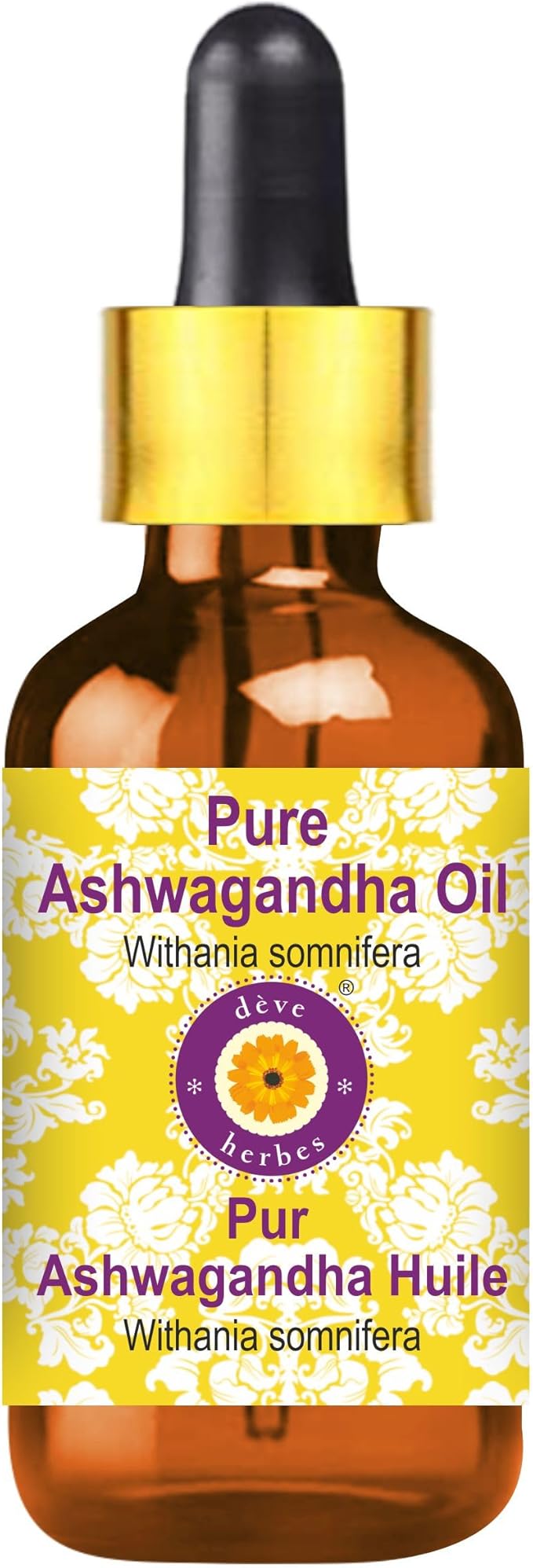 dève herbes Pure Ashwagandha Oil (Withania somnifera) with Glass Dropper 30ml (1 oz)