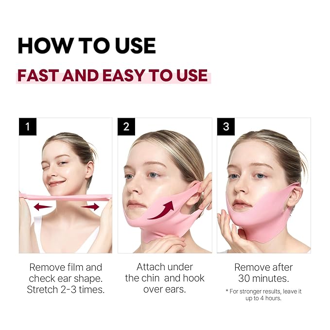 ROUND LAB Camellia Deep Collagen V Lifting Gel Mask 10g/0.35oz | face toning belt, collagen v-line mask, improves sagging skin, lifting & firming, double-chin mask, instant cooling & depuffing