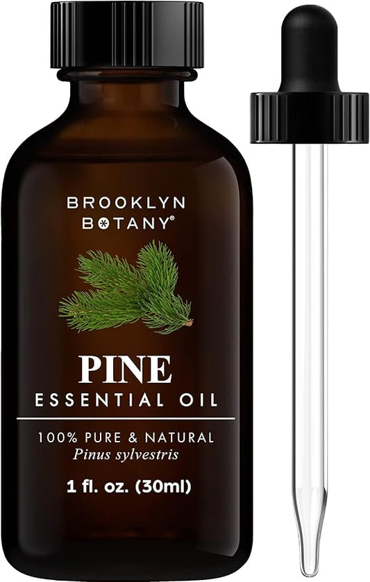 Brooklyn Botany Pine Essential Oil – 100% Pure and Natural – Premium Grade Oil with Dropper - for Aromatherapy and Diffuser - 1 Fl Oz