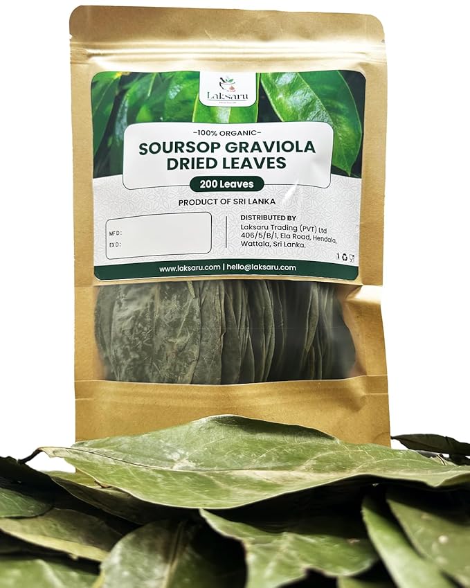 Laksaru Dried Soursop Leaves – 300+ Leaves – Premium Graviola Guanabana Leaves –Handpicked, Sun-Dried – Herbal Tea for Relaxation and Wellness – Product of Sri Lanka