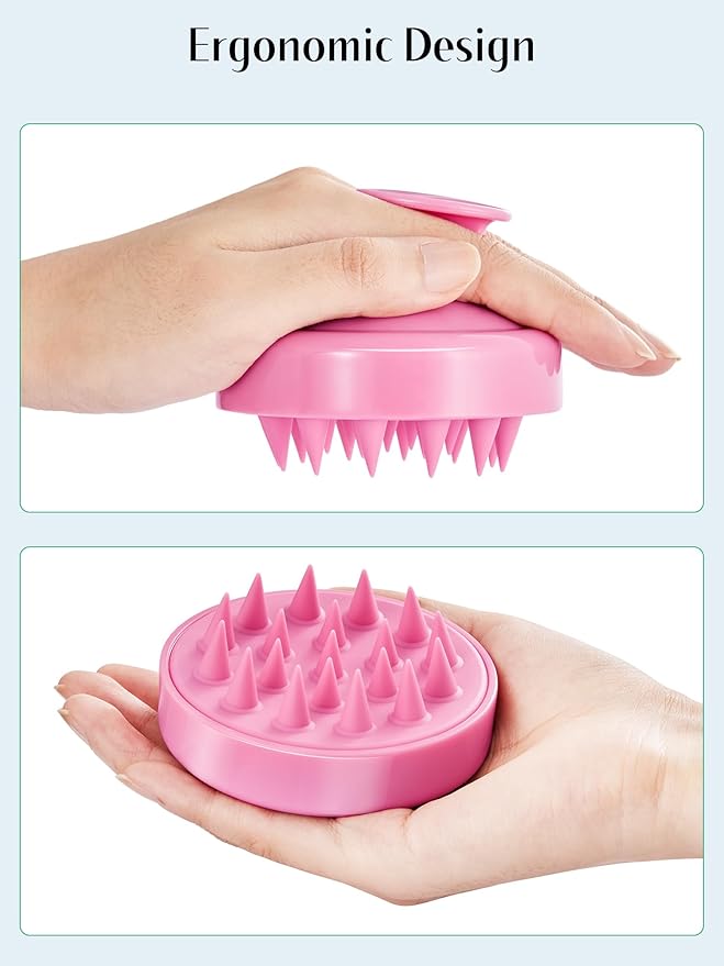 HEETA Scalp Massager Hair Growth 2-Pack, Soft Silicone Scalp Scrubber Shampoo Brush for Exfoliation Dandruff Removal Head Massage Stress Relax, Wet & Dry Use for Women Men Thick Thin Curly Hair Care
