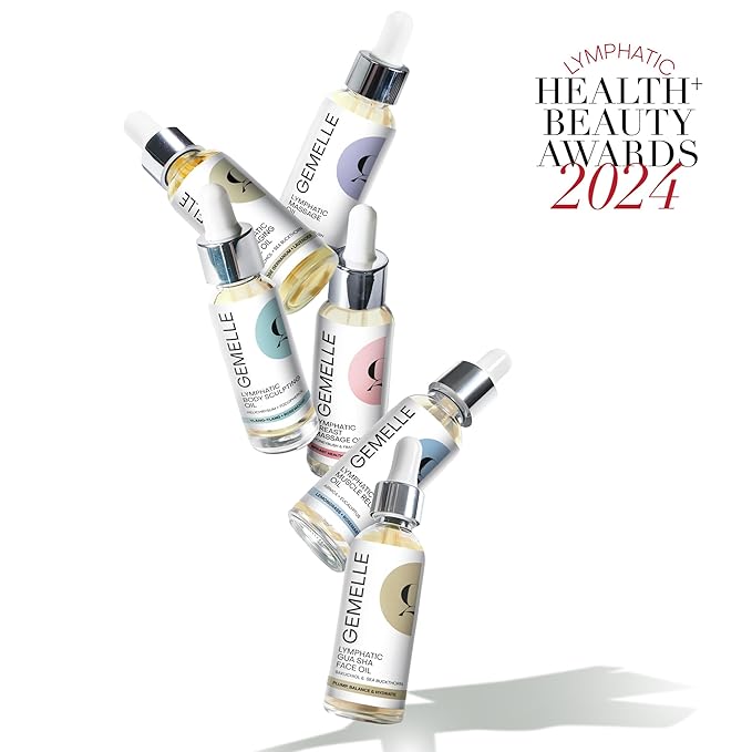 GEMELLE Lymphatic Anti-Aging Face Oil | 6x Award Winner | Packed with Vitamins C,E & A | Moisturize, Repair & Protect | Bakuchiol, Sea Buckthorn & More! | Paraben-Free, Natural Skin Care | 30ml