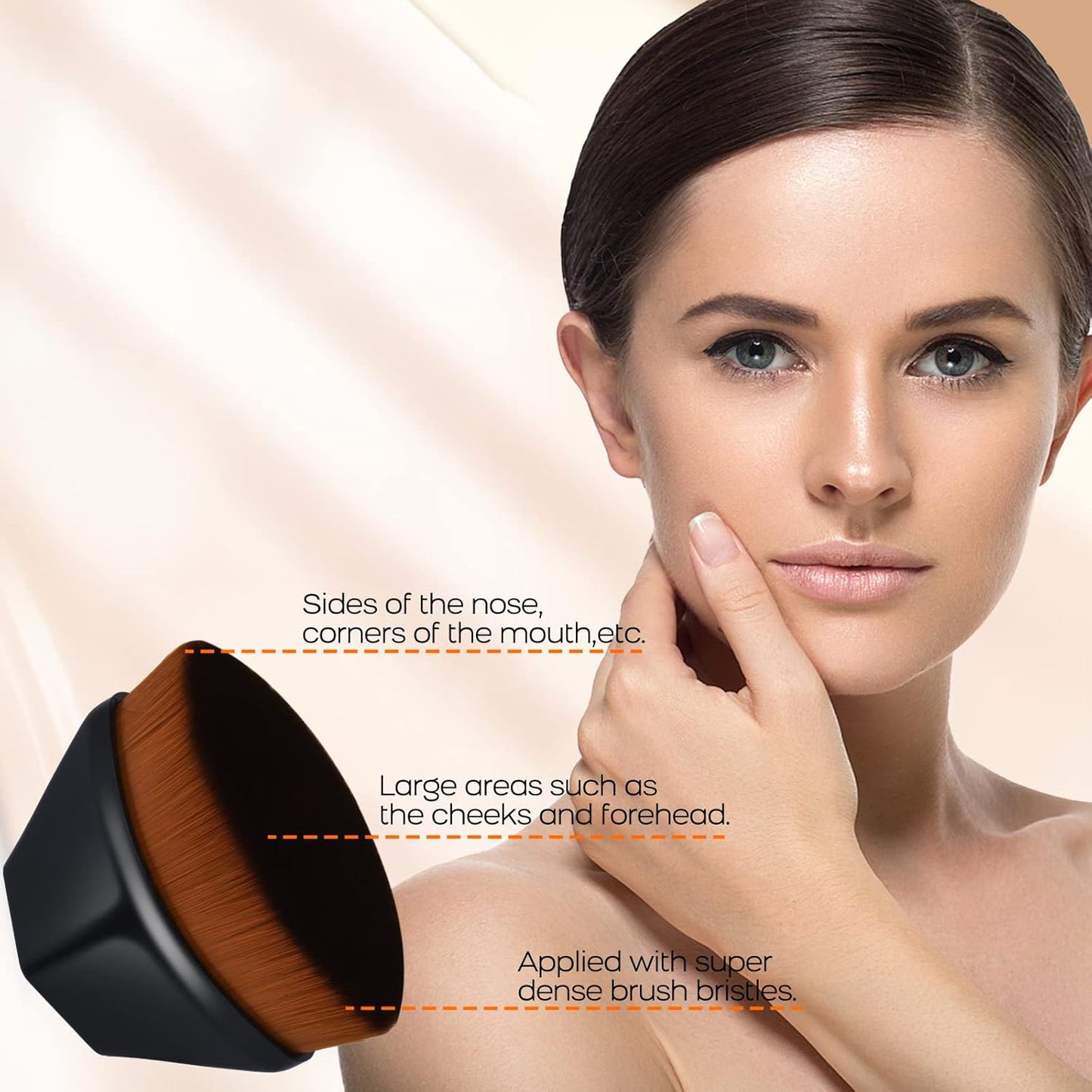 Foundation Makeup Sets Full Kit for Women Pack 8 Included Phoera Foundation,Flat Top Kabuki Brush Kit,Primer,Powder Foundation,Makeup Sponges (103 Warm Peach + 104 Buff Beige)