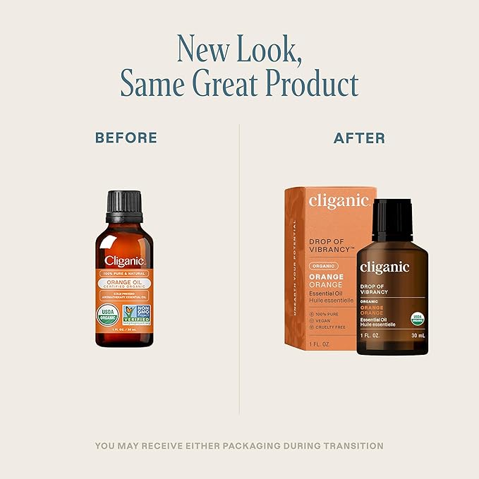 Cliganic Organic Sweet Orange Essential Oil, 1oz - 100% Pure Natural for Aromatherapy Diffuser | Non-GMO Verified