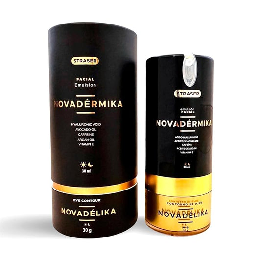 Novadérmika & Novadélika 2in1. Facial Emulsion and Eye Contour - Nourishes, Hydrates, Rejuvenates and leave your Skin with a Radiant Glow - Anti-aging - Cactus Blossom Fragrance.