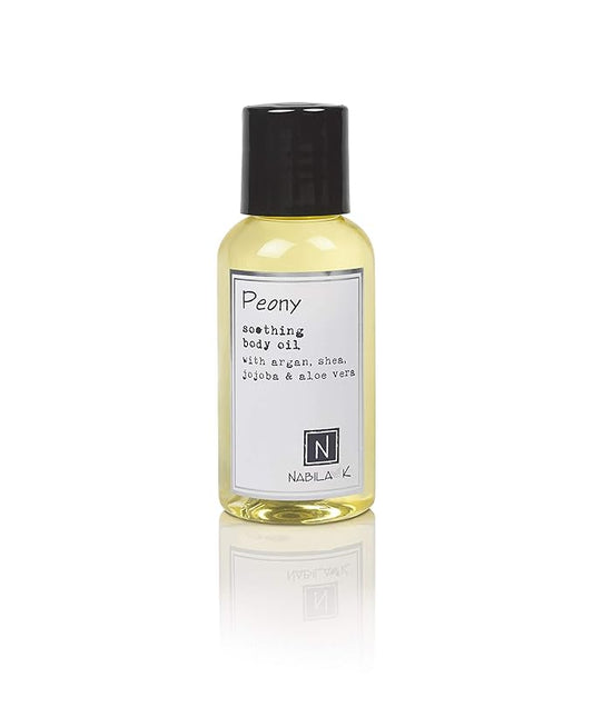 Peony Body Oil, Travel Size 2.4 oz Moisturize & Nourish with Argan & Coconut Oil - Vitamin C Enriched - Naturally Derived, Vegan-Friendly