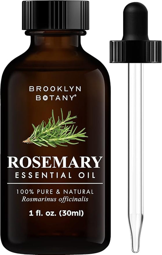 Brooklyn Botany Rosemary Essential Oil – 100% Pure and Natural – Premium Grade Oil with Dropper - for Aromatherapy and Diffuser - 1 Fl Oz
