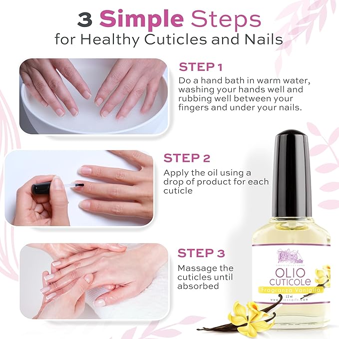 Pics Nails Professional Cuticle Oil - Vanilla Cuticle Softener for Nails & Cuticle Care - Nail Oil Cuticle Repair Treatment with Sunflower Seed Oil 12ML Cuticle Oil Bottle with Brush Applicator