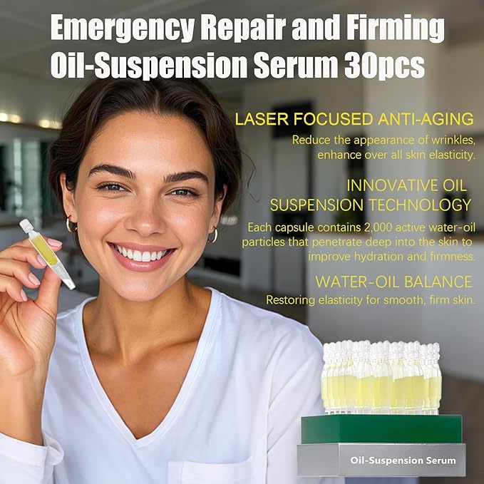 Ultra-Hydrating Serum 5% 30PCS + Em ergency Repair and Firming Oil-Suspension Serum 30PCS - Single-Use Vials Hyaluronic Acid Tubes - 4D Hyaluronic Acid Skincare for Women Anti Aging