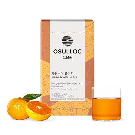 OSULLOC Tangerine Tea (Fresh Jeju Tangerine Flavor), Fruit tea Blend, Premium Teabags from Jeju Island, 20 count