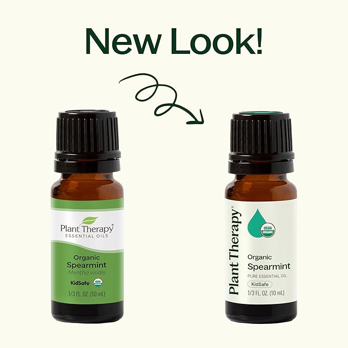 Plant Therapy USDA Certified Organic Spearmint Essential Oil 10 mL (1/3 oz) 100% Pure, Undiluted, Therapeutic Grade