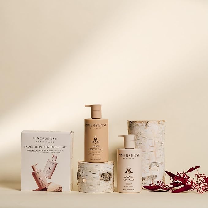 INNERSENSE Organic Beauty - Awaken + Renew Body Essentials Set | Non-Toxic, Cruelty-Free, Clean Skincare (2 piece set)