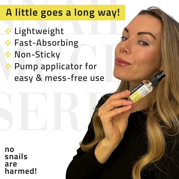 YEOUTH Snail Mucin Serum for Face, Hydrating Advanced Snail 96 Mucin Power Essence, Face Serum with Hyaluronic Acid, Lightweight, Fast-Absorbing & Non-Sticky 1oz