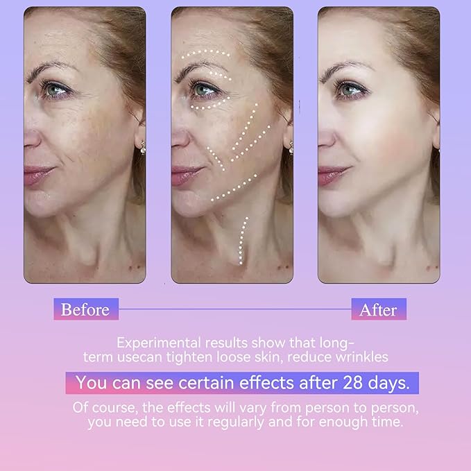 Facial & Neck Massager with Red Light Therapy | 7-Color LED Face Sculpting Wand | at-Home Skincare Tool for Women (Purple)