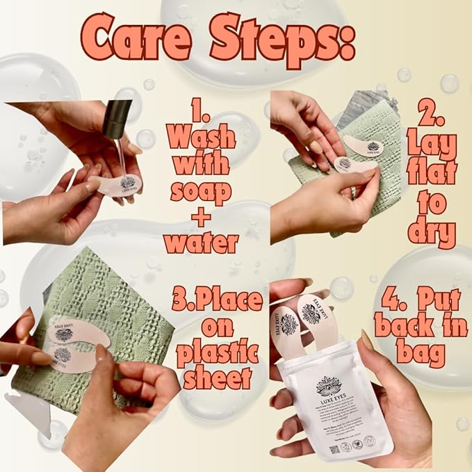 Silicone Reusable Under Eye Patches for Wrinkles, Puffy Eyes and Dark Eye Circles- Adhesive + Cruelty-Free, Natural and Hypoallergenic Skin Care for Men & Women